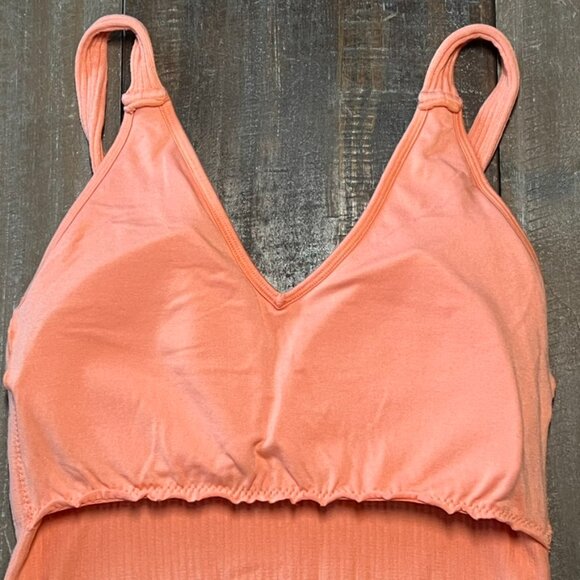 Wishlist Ribbed Coral Crop Top Bralette M/L | Stretchy Soft Lounge Tank - Picture 12 of 16